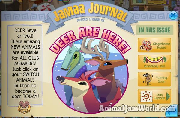 Jamaaliday Updates - Deer Are Here! - Animal Jam World